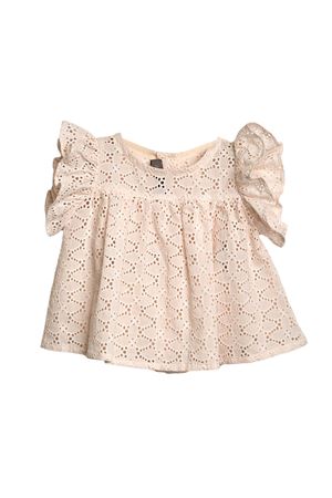 Pink sangallo lace cotton shirt LITTLE BEAR KIDS | 8206ROSA